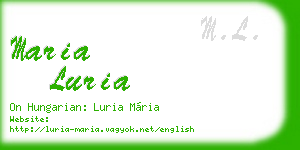 maria luria business card